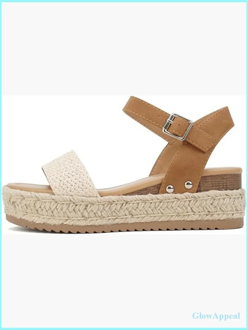 Open Toe Ankle Strap Platform Espadrille Sandal